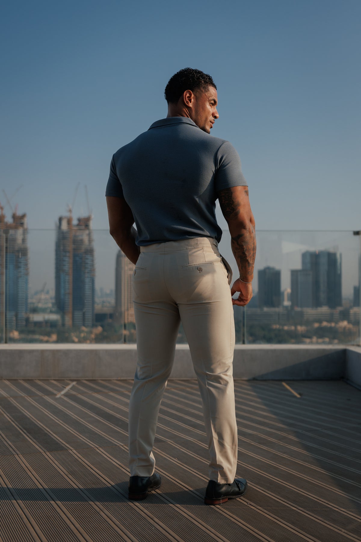 Gunmetal Jersey Cord Revere Polo Short Sleeve - FSR153