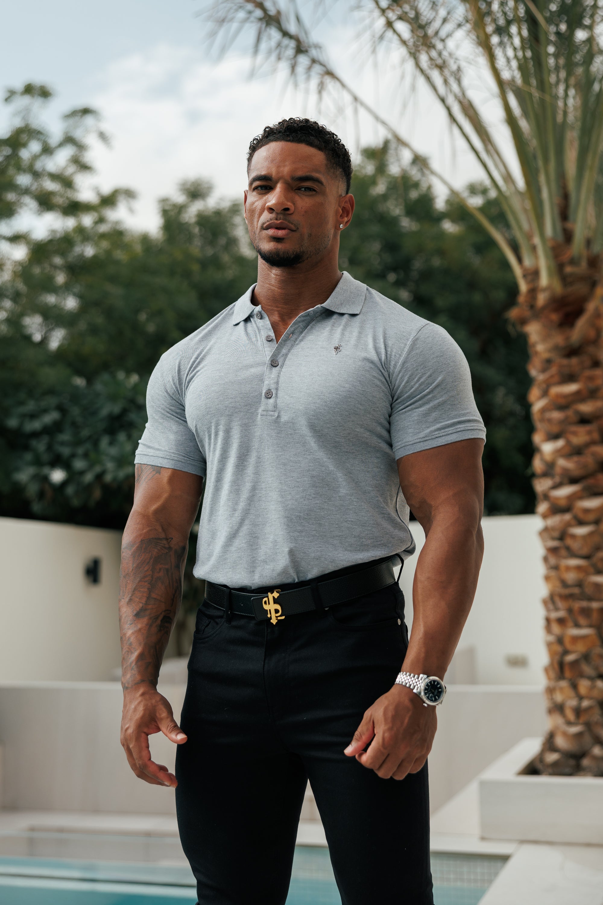 Light Grey / Silver Polo Shirt - FSH1406