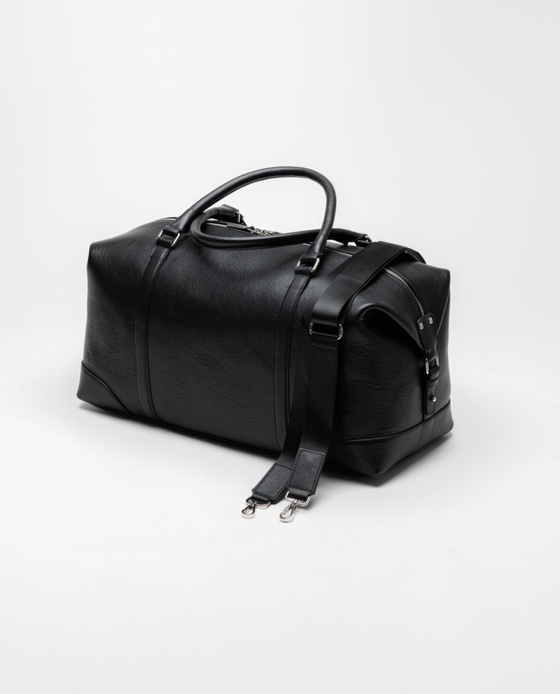 Father Sons Black Leather Holdall Bag - FSH201