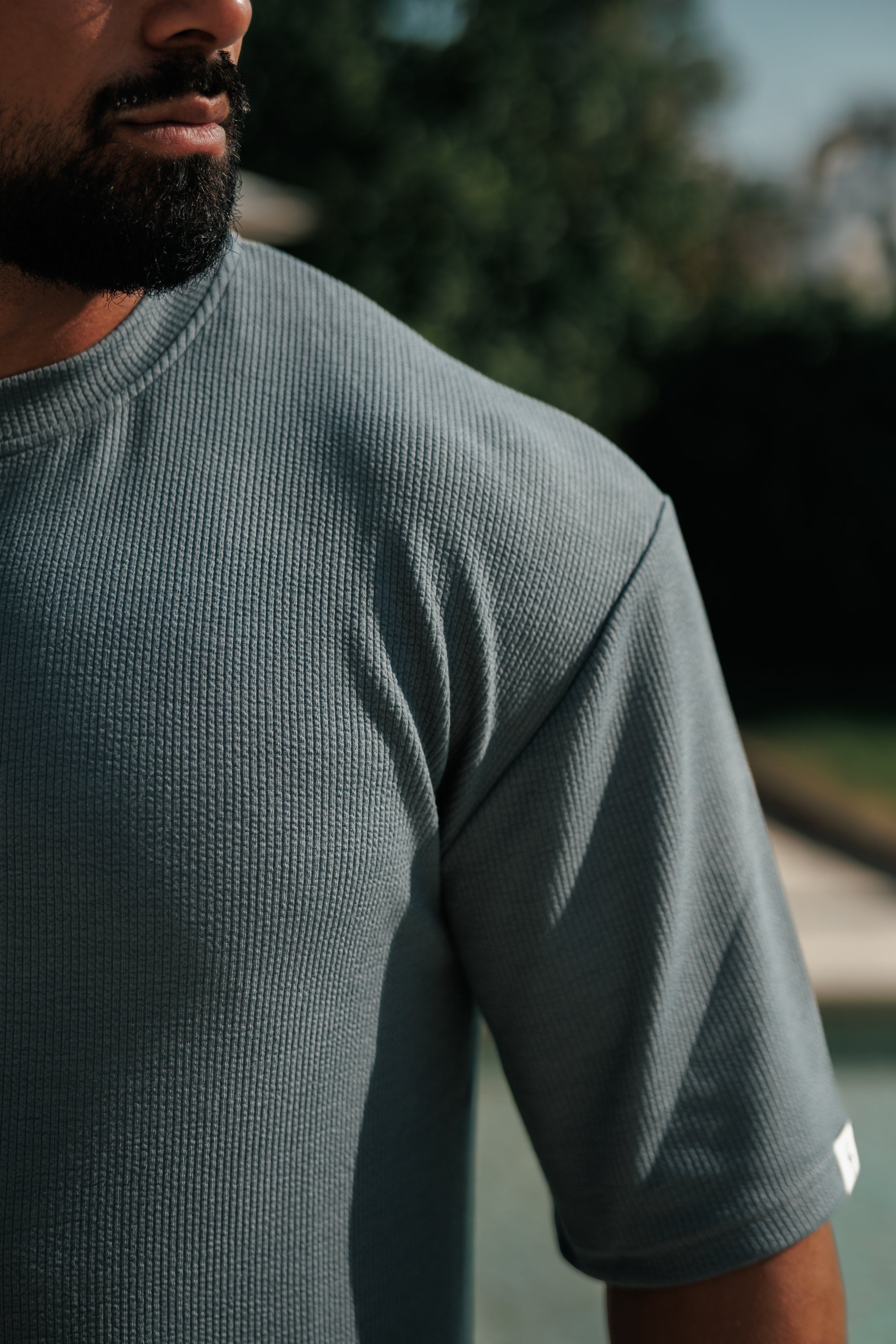 Jersey Cord Gunmetal Oversized T-Shirt - FSR108
