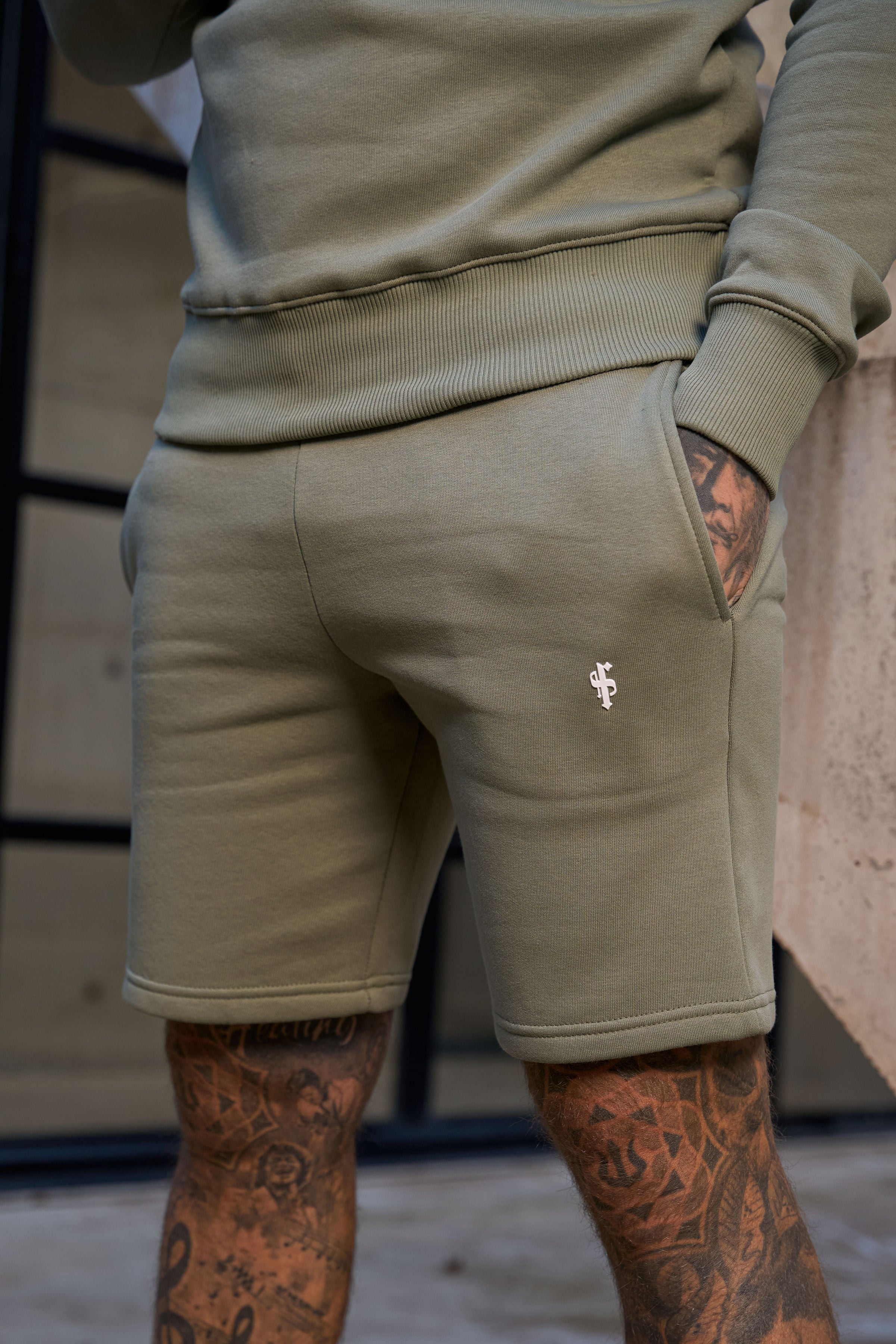 Plain Olive Shorts with FS Branding - FSH1204