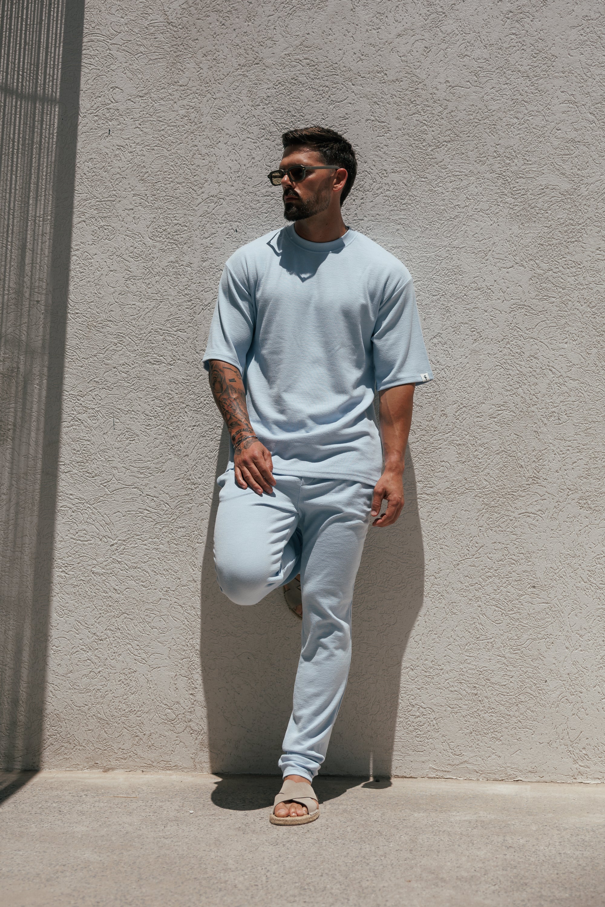 Jersey Cord Slim Light Blue Trousers - FSR090 (PRE ORDER 12TH JUNE)