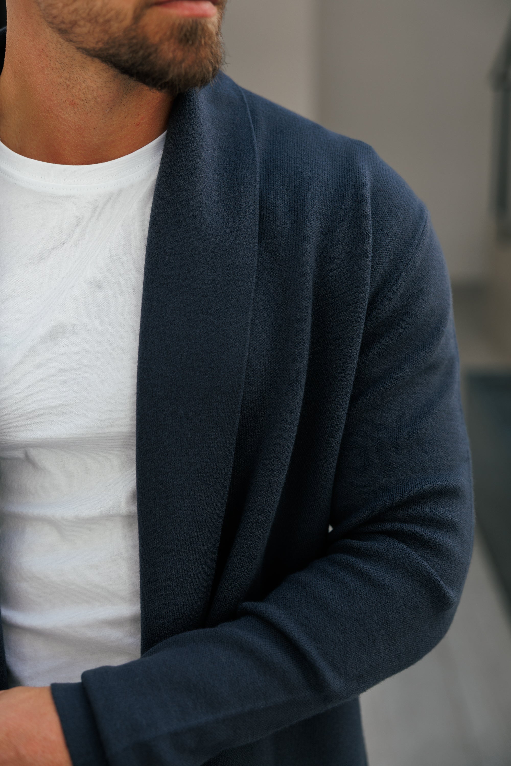 Soft Touch Shawl Cardigan Charcoal -  FSA004