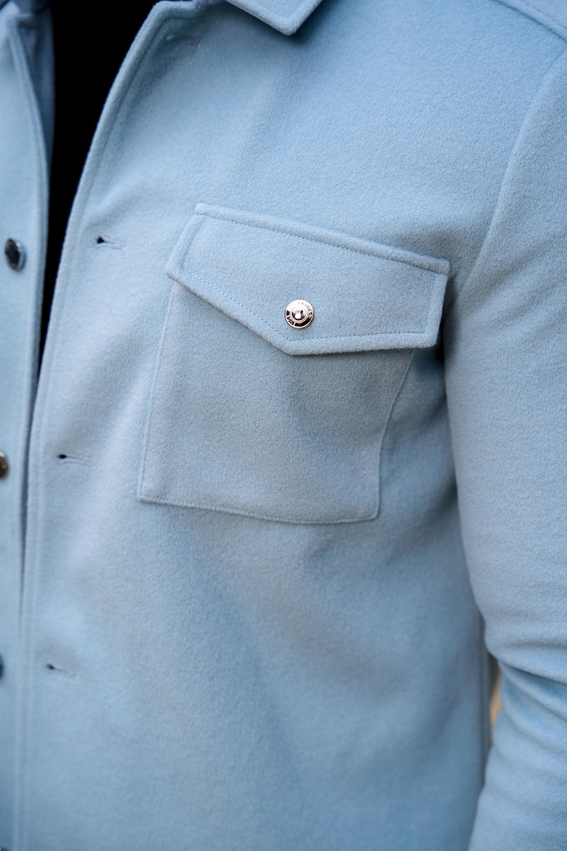 FS Brushed Button Up Plain Jacket Blue - FSN185 (PRE ORDER 15TH DECEMBER)