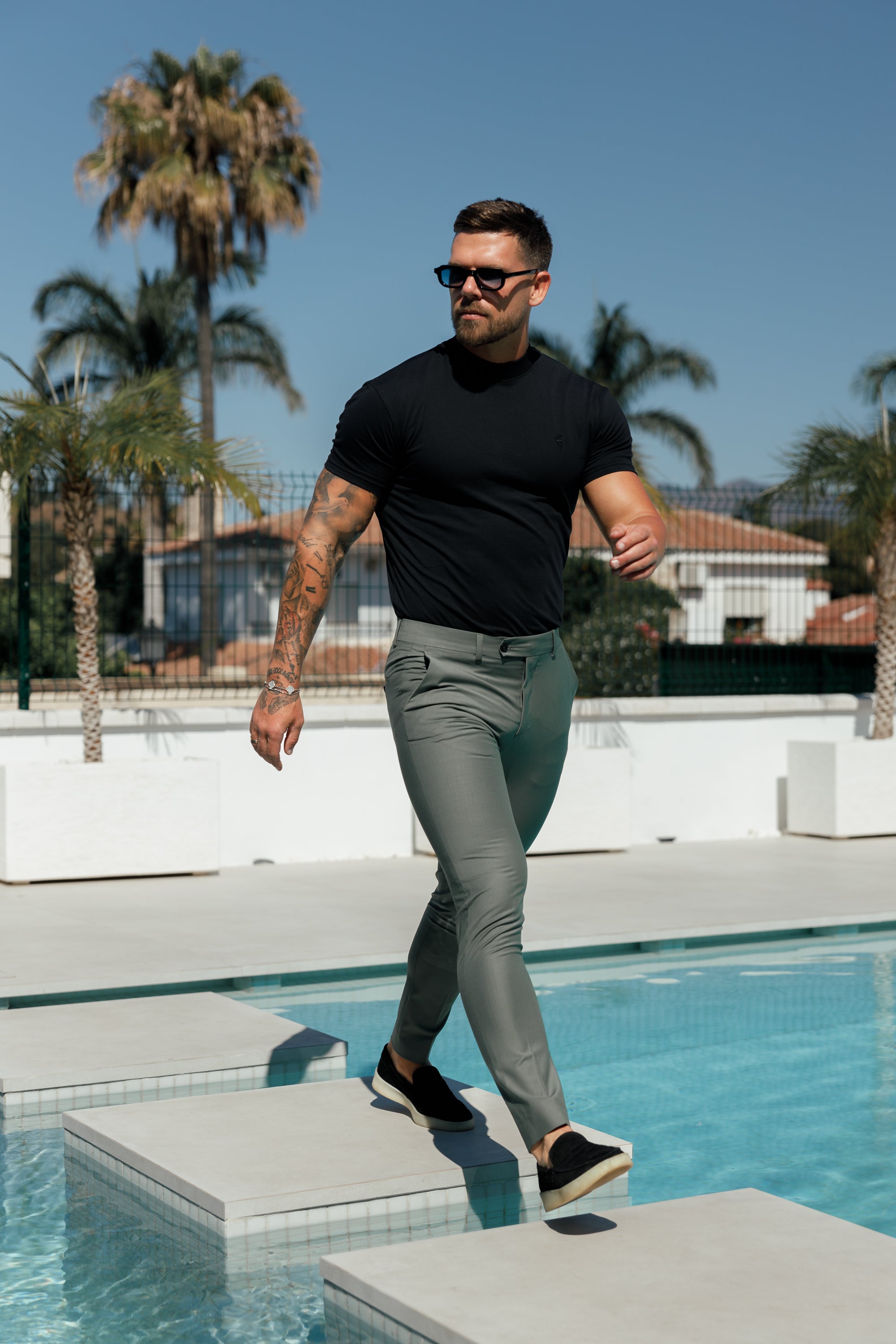 Slim Formal Khaki Stretch Trousers - FST027