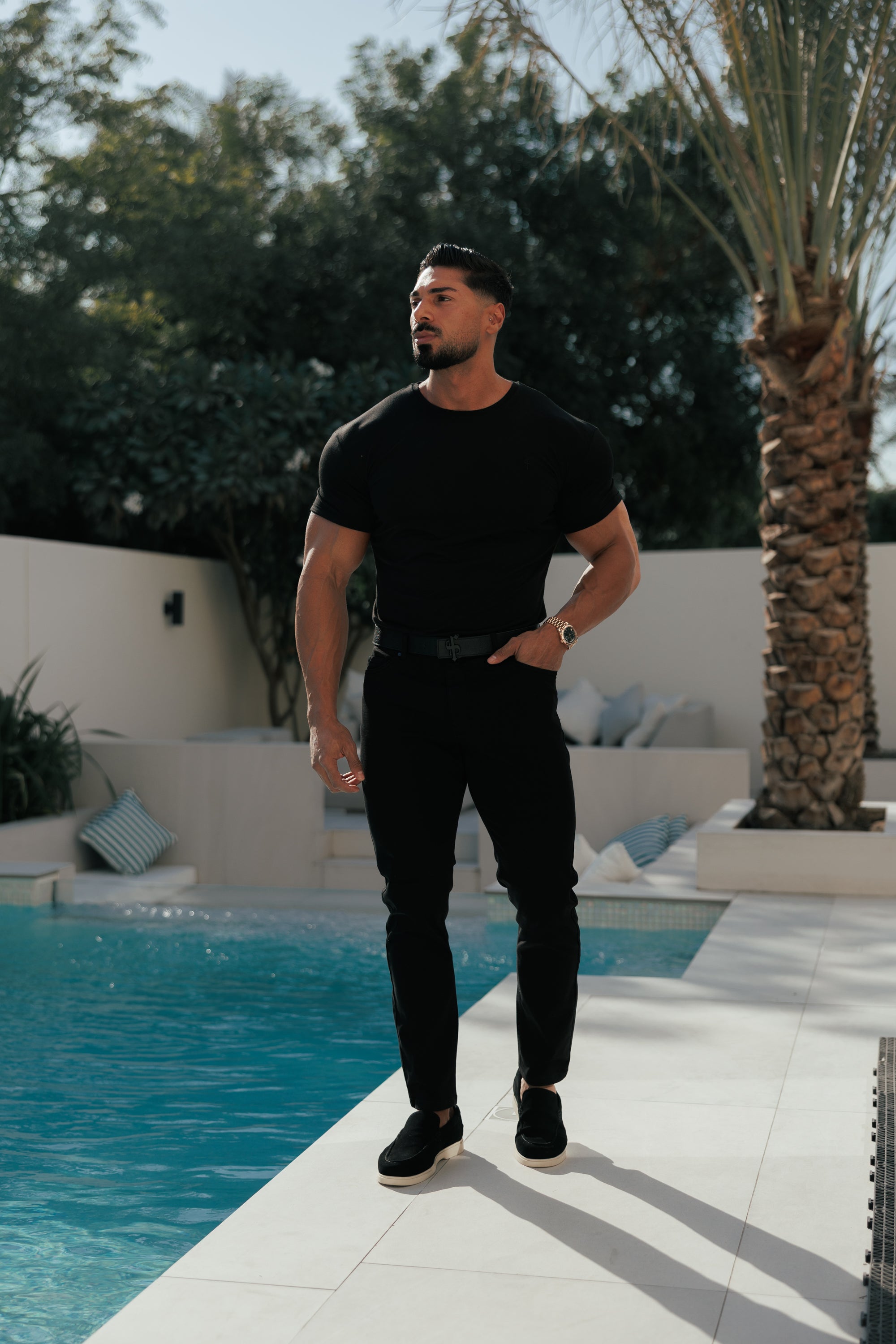 Black Relaxed Tencel Jeans - FSJEAN019