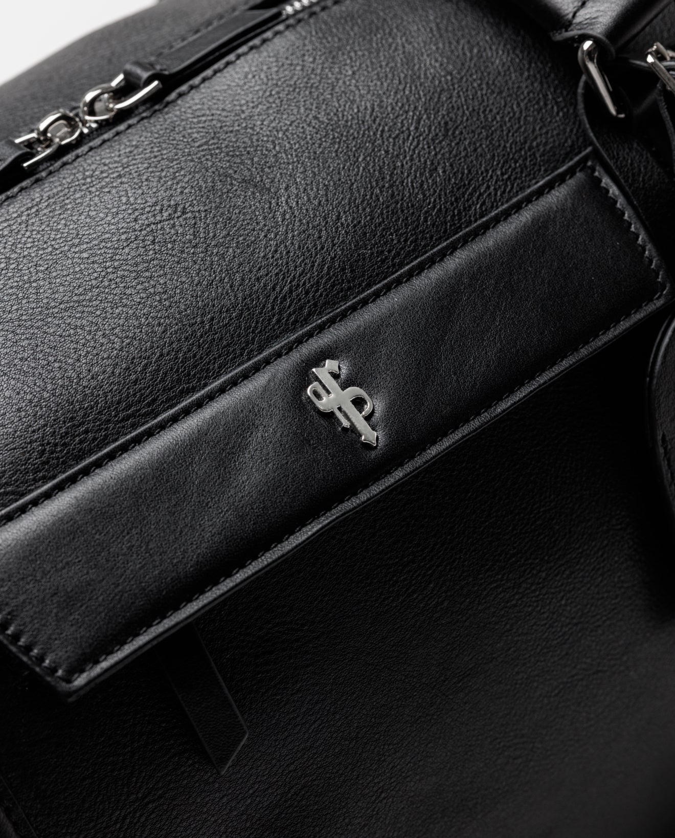 Black Leather Holdall Bag - FSH201