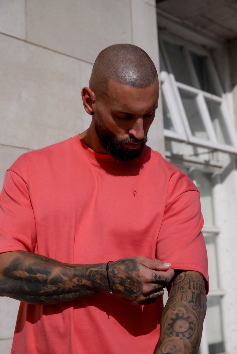 Father Sons Classic Coral Oversized Crew T Shirt FSH863 father-sons-classic-coral-oversized-crew-t-shirt-fsh863