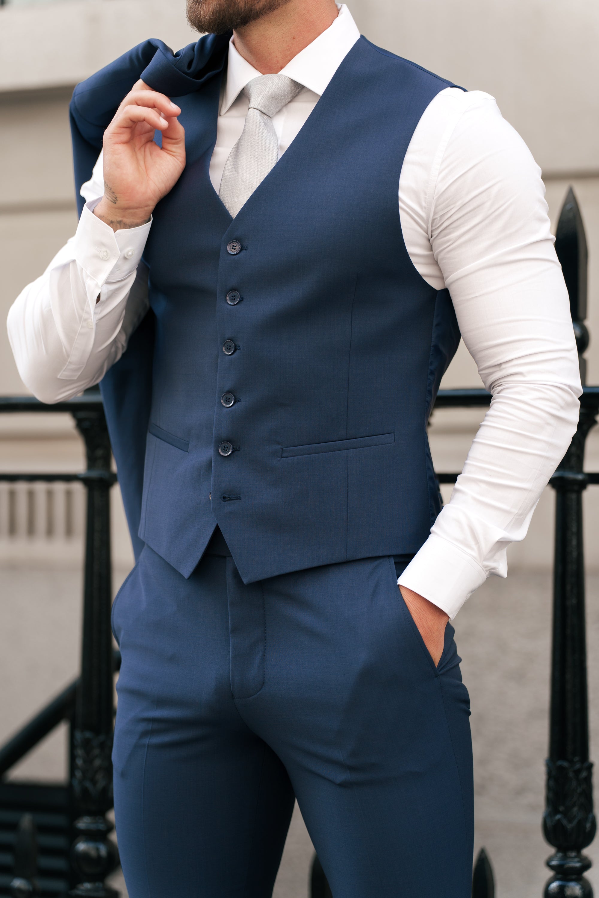 Slim Formal Waistcoat Navy - FSW012