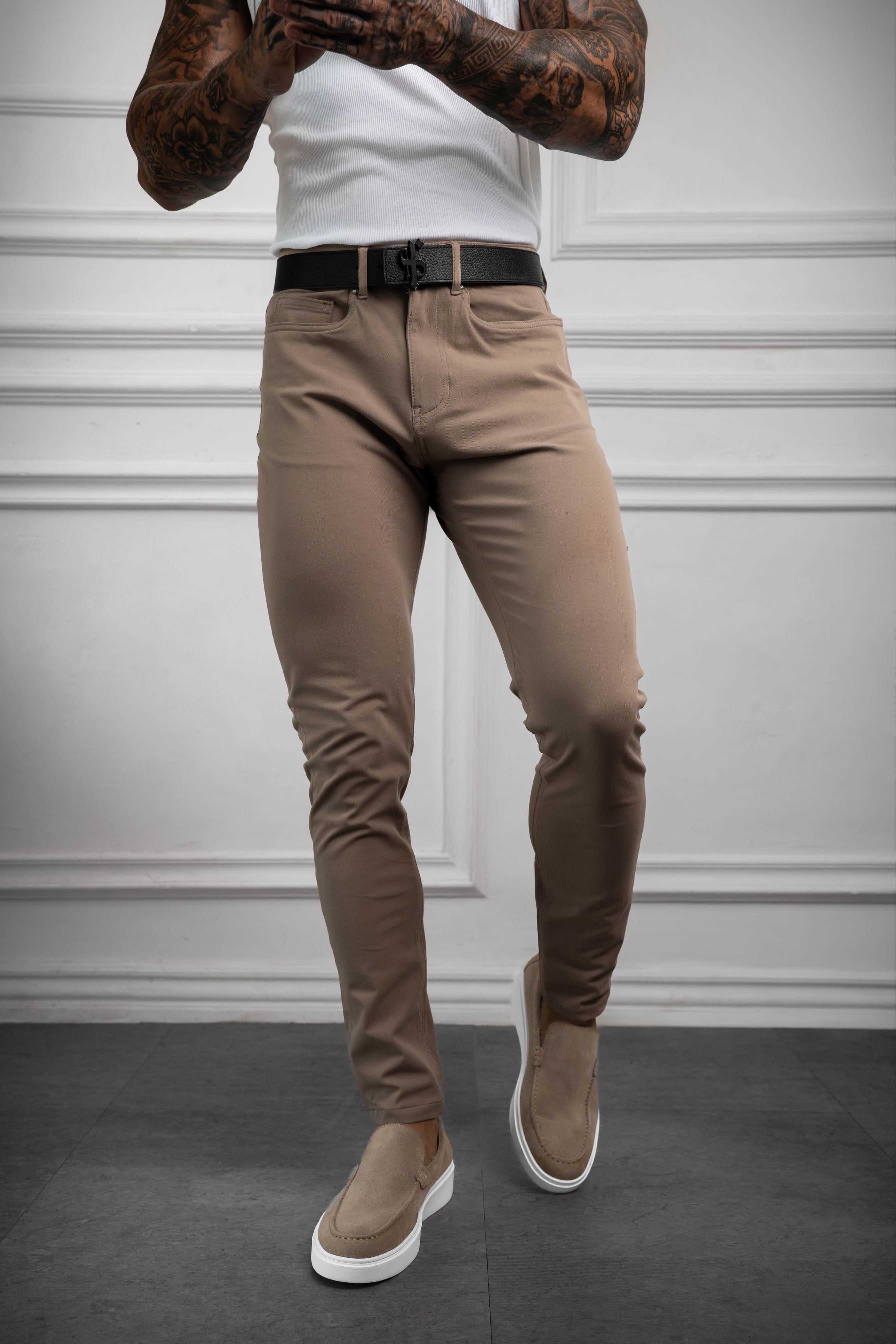 Ultra Stretch Taupe Relaxed Jeans - FSJEAN014
