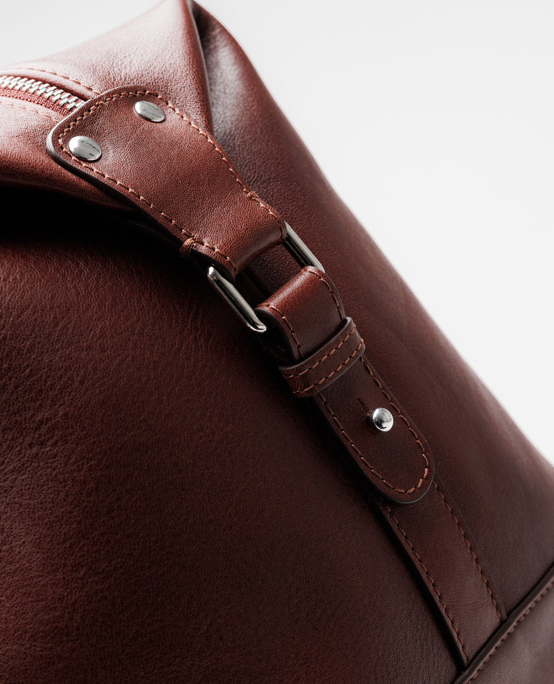 Father Sons Dark Tan Leather Holdall Bag - FSH202