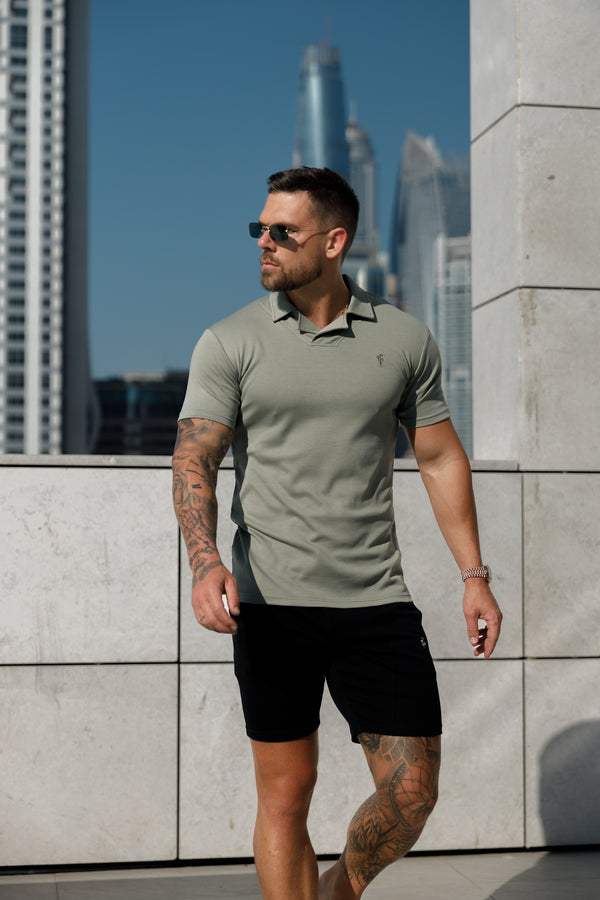 Father Sons Classic Olive Polo Shirt With Revere Collar - FSH1065 (PRE ORDER 29TH APRIL)