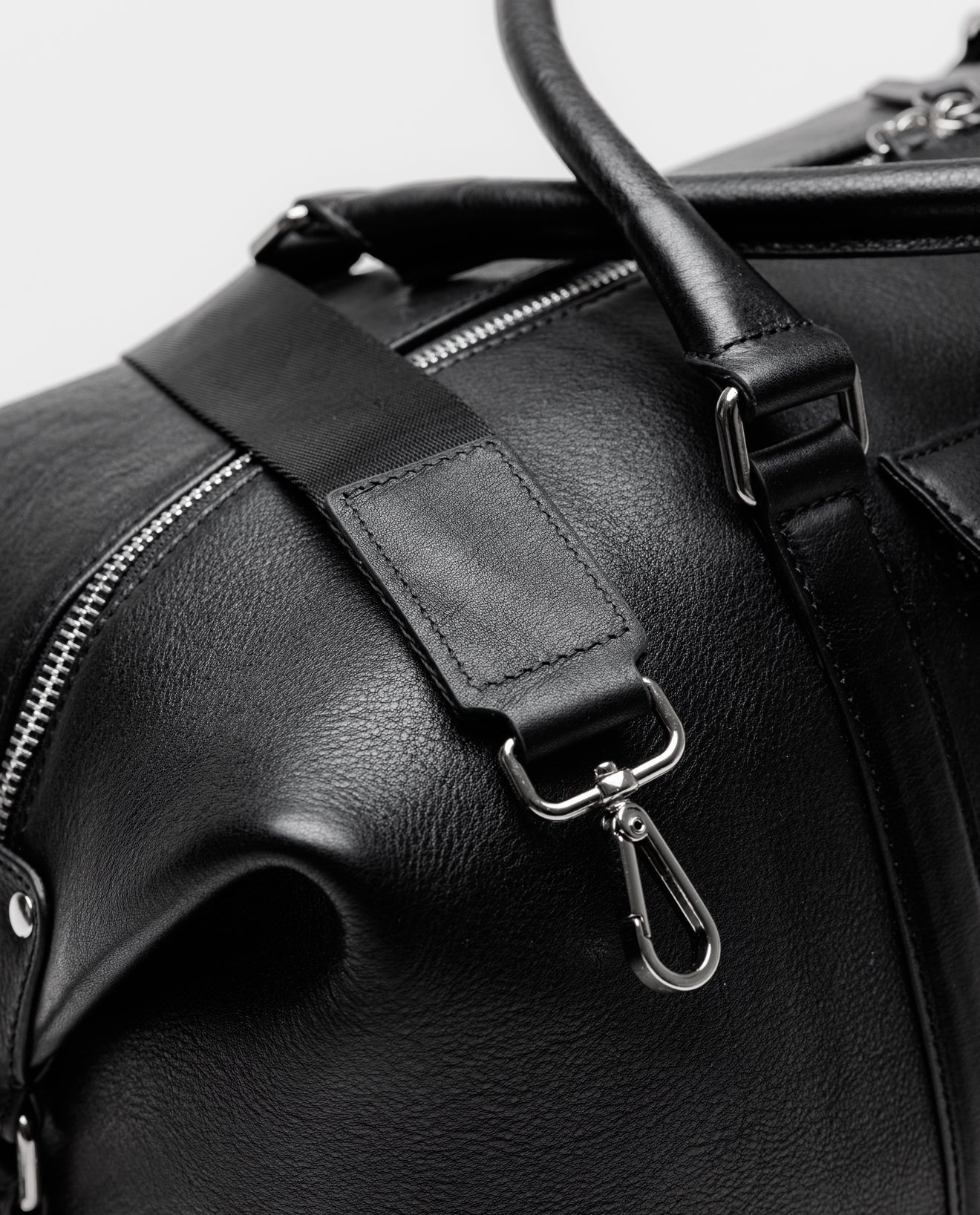 Black Leather Holdall Bag - FSH201