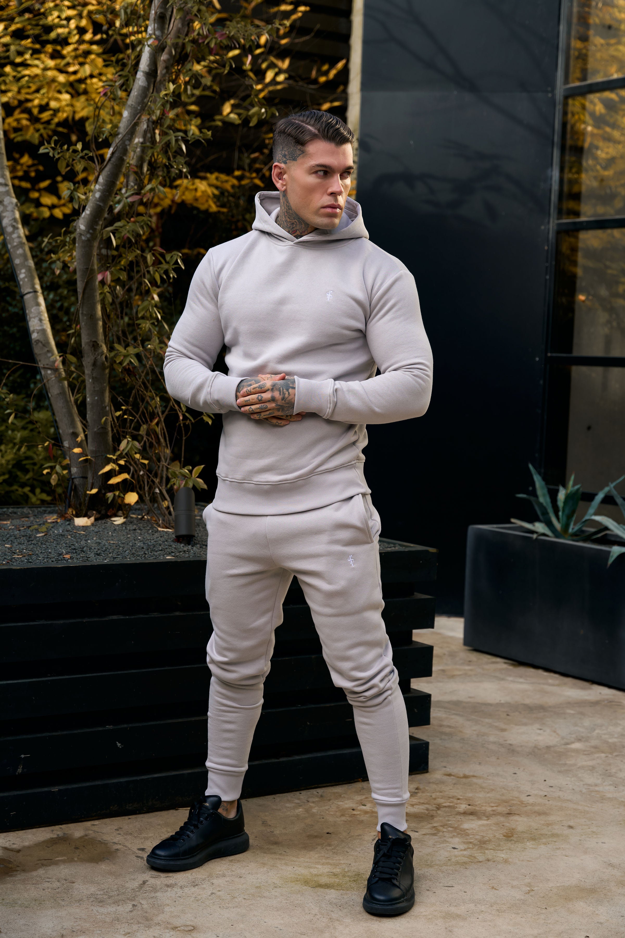 Plain Light Grey Hoodie With FS Branding - FSH1190