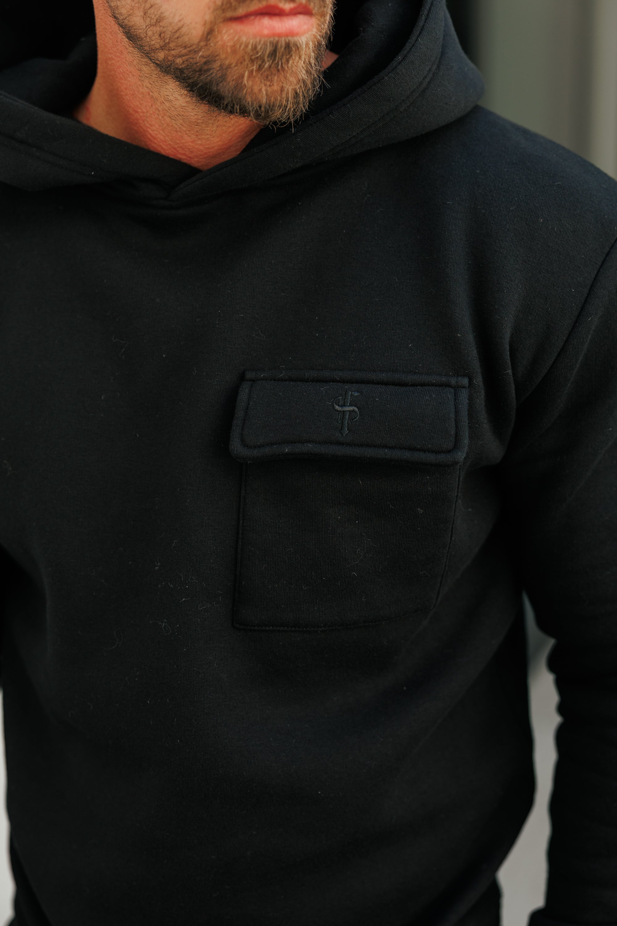 Black Cargo Hoodie - FSR030