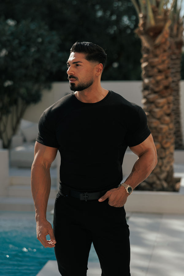 Father Sons Black Bamboo Crew T Shirt - FSH577