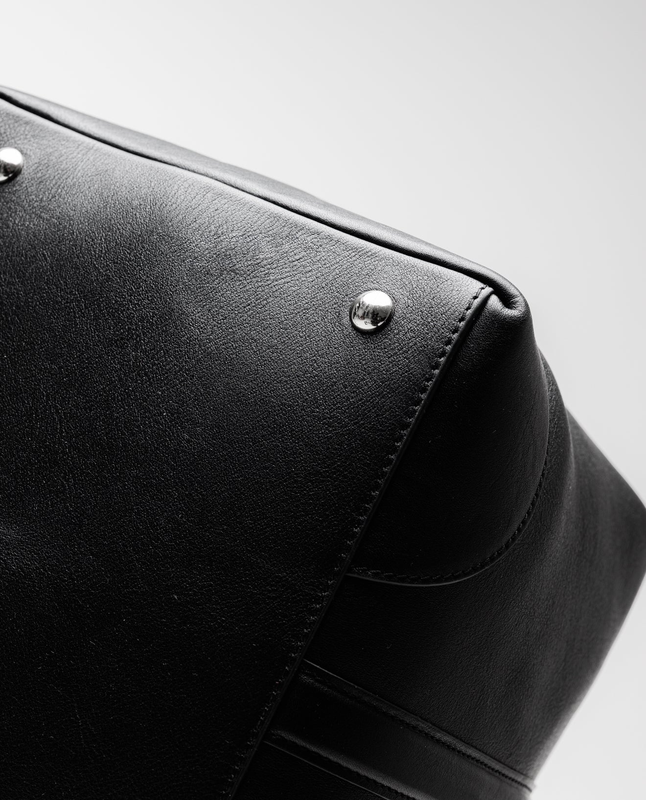 Black Leather Holdall Bag - FSH201