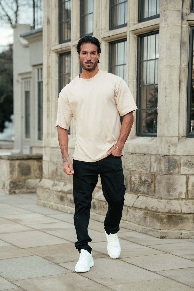 Father Sons Classic Beige / Gold Oversized Crew T Shirt - FSH1420