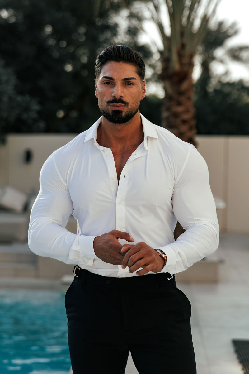 Father Sons Ultra Stretch Compression Shirt Long Sleeve White - FS1233