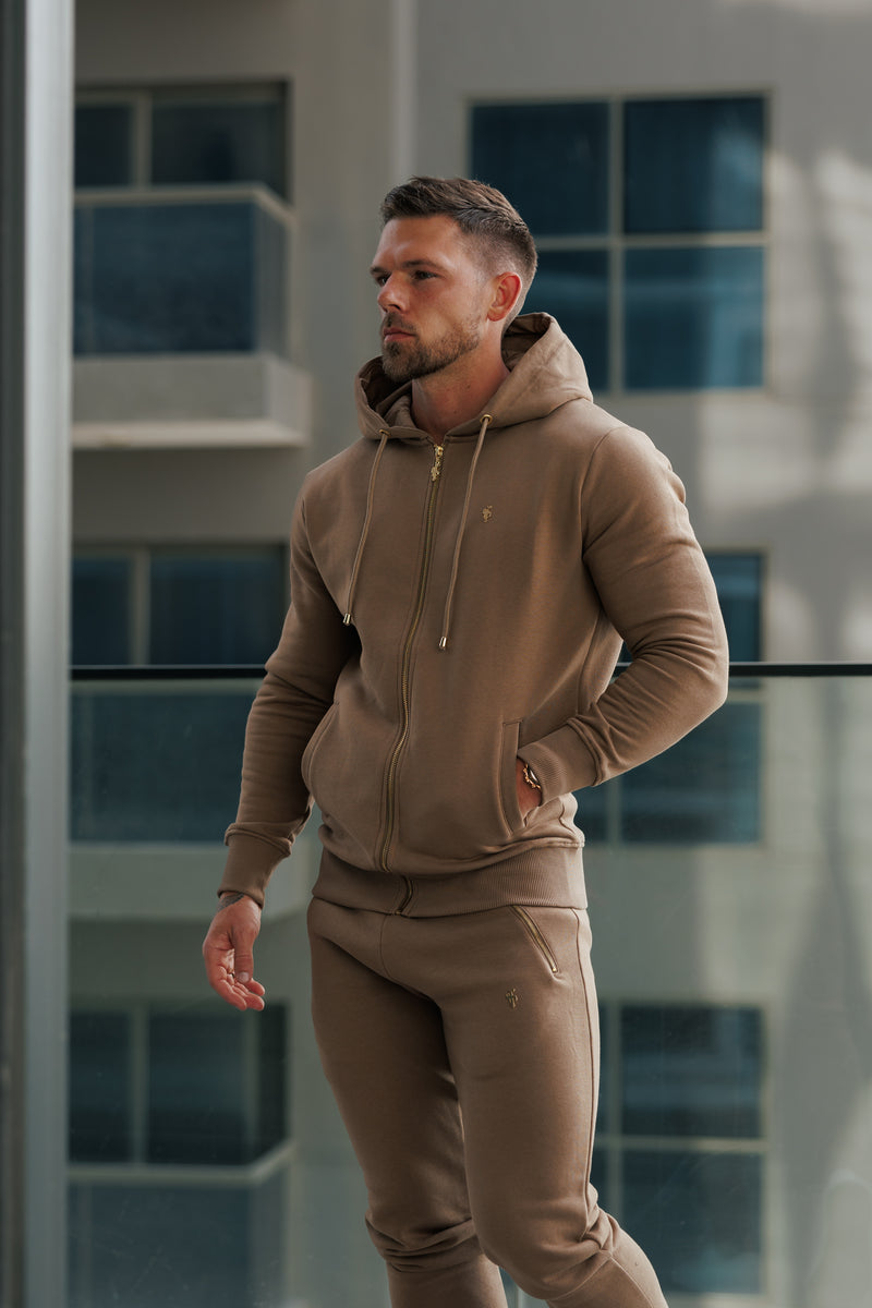 FS Taupe / Gold Full Zip Hoodie with Pockets - FSH1248