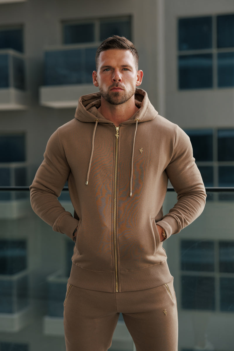 FS Taupe / Gold Full Zip Hoodie with Pockets - FSH1248