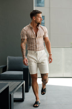 Father Sons Tailored Linen Shorts - FSTS002