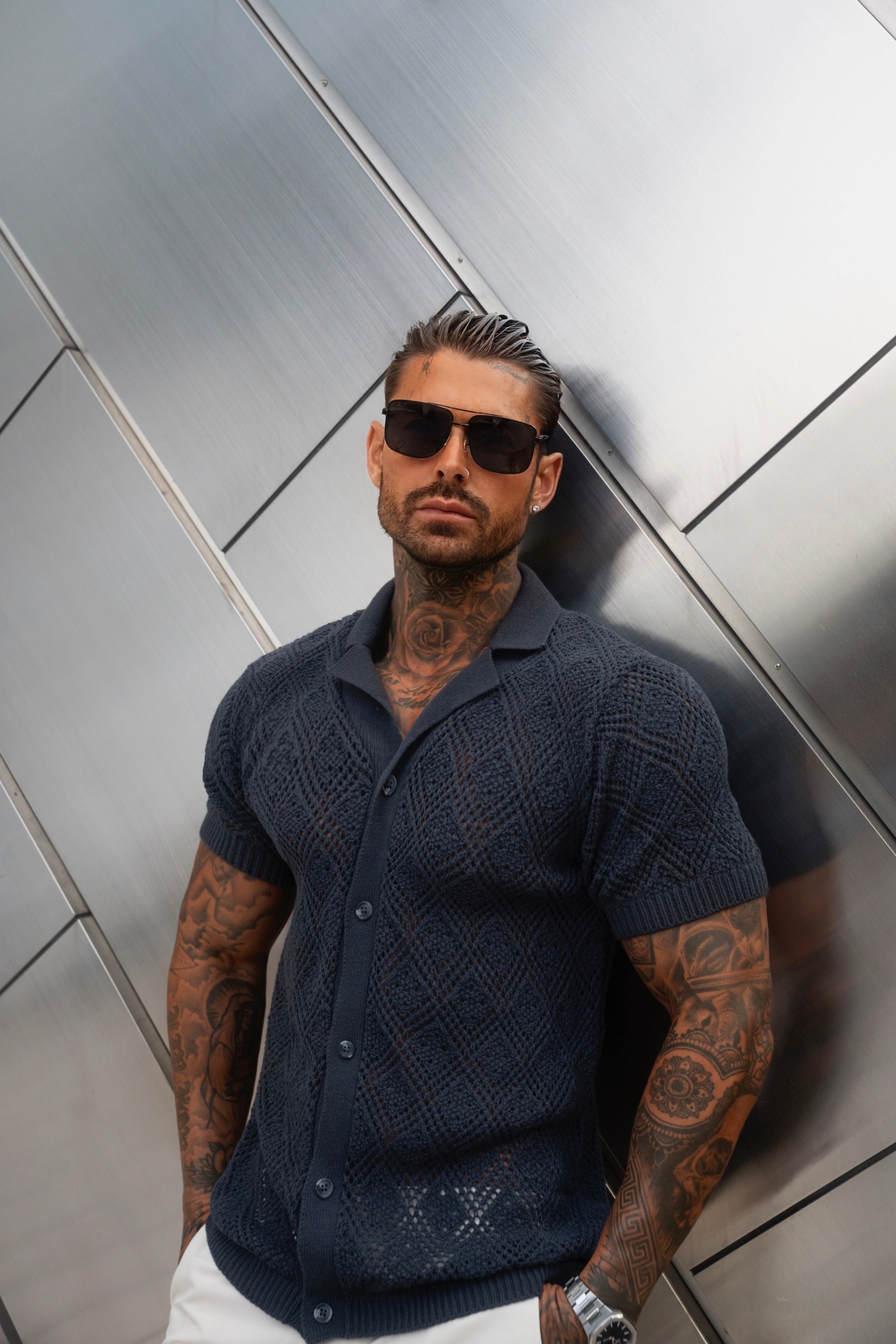 Crochet Shirt Gunpowder Short Sleeve - FSJ084