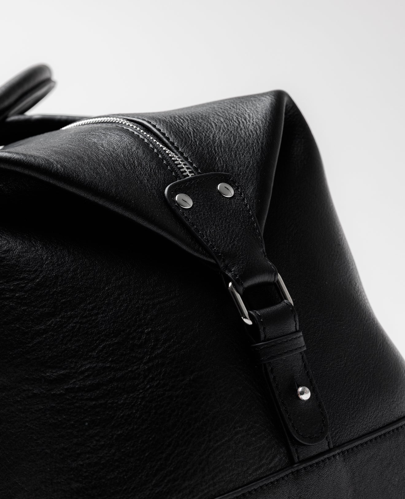 Black Leather Holdall Bag - FSH201