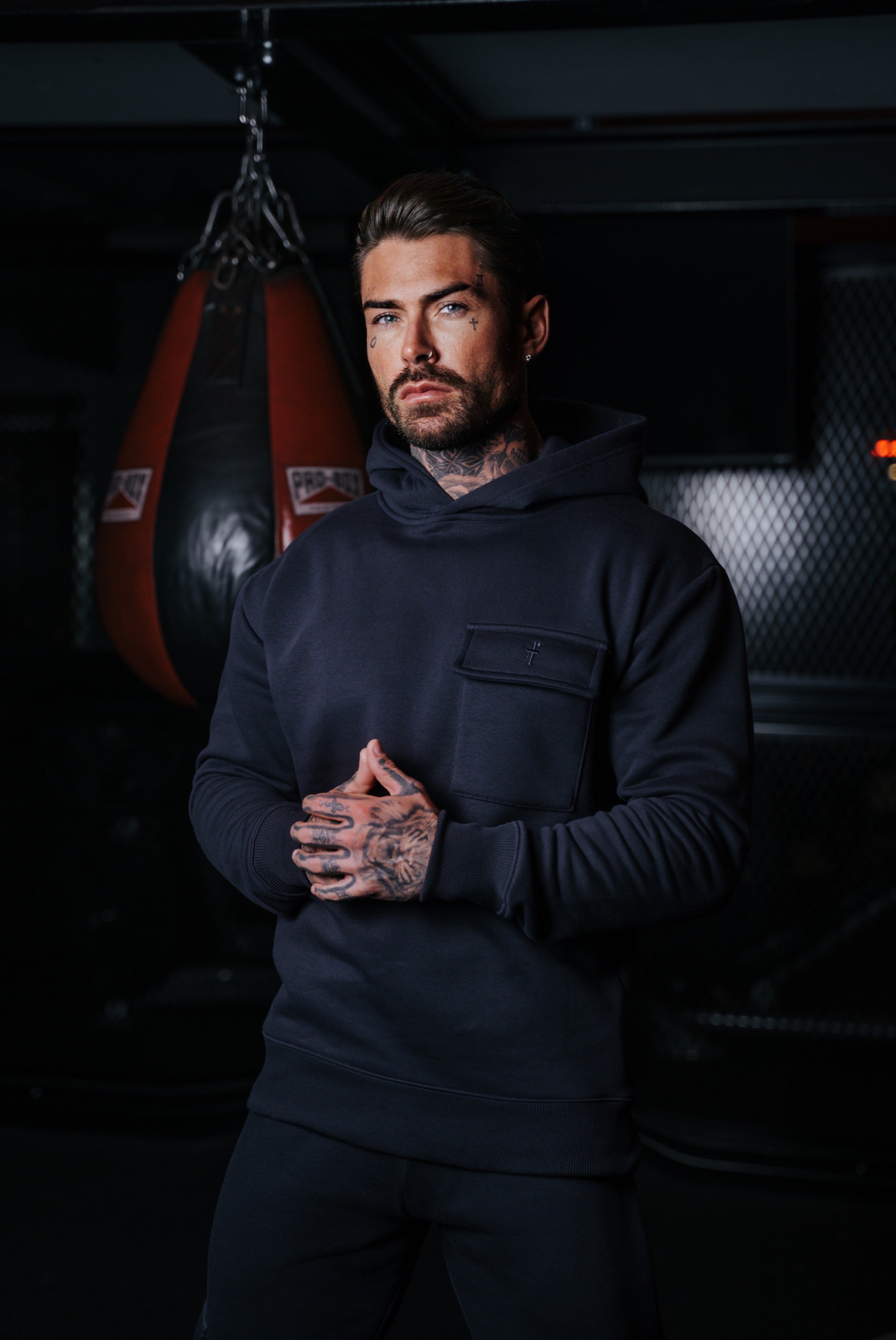 Navy Cargo Hoodie With FS Embroidery - FSH930