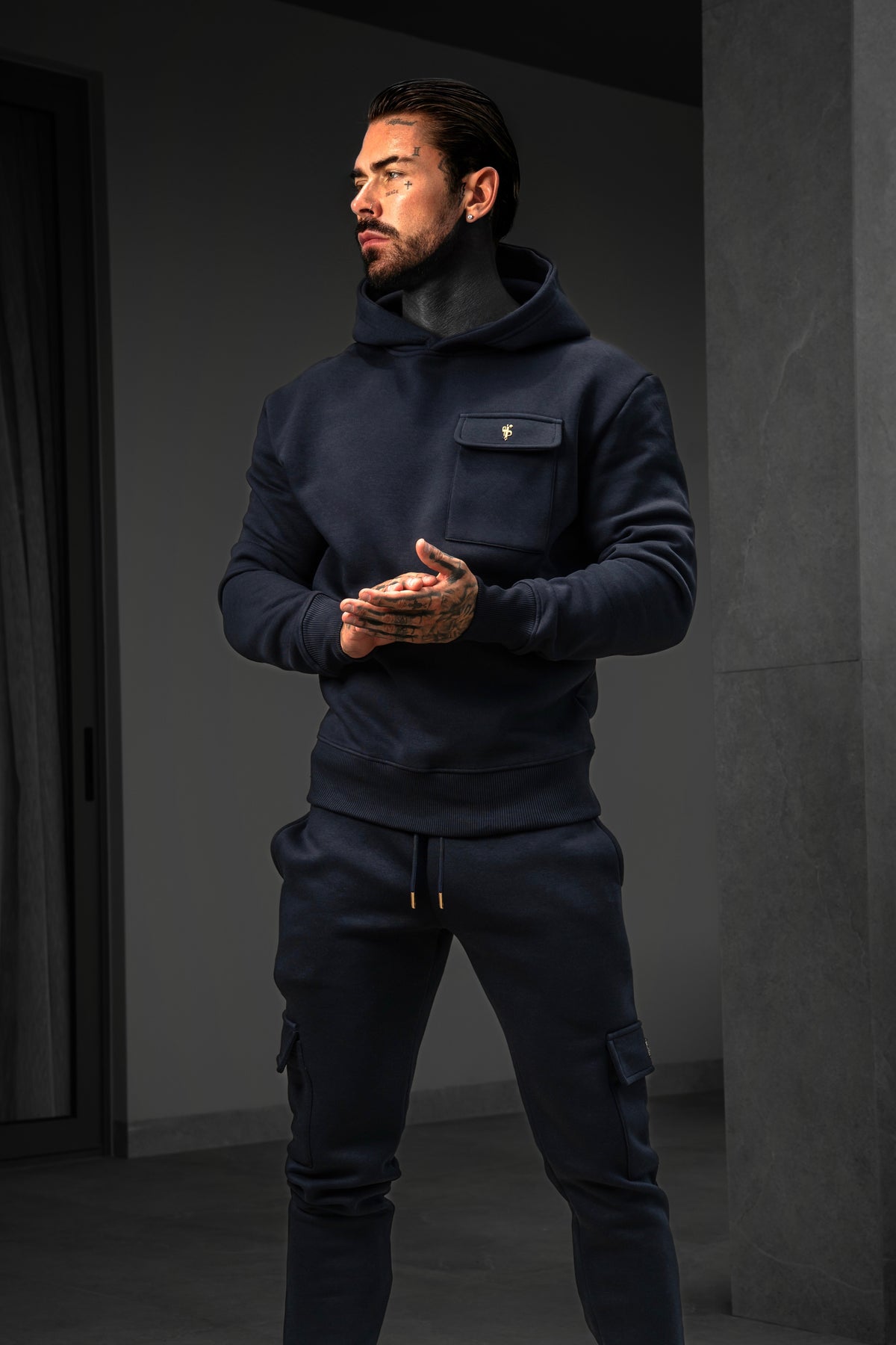 Navy / Gold Cargo Hoodie - FSR038