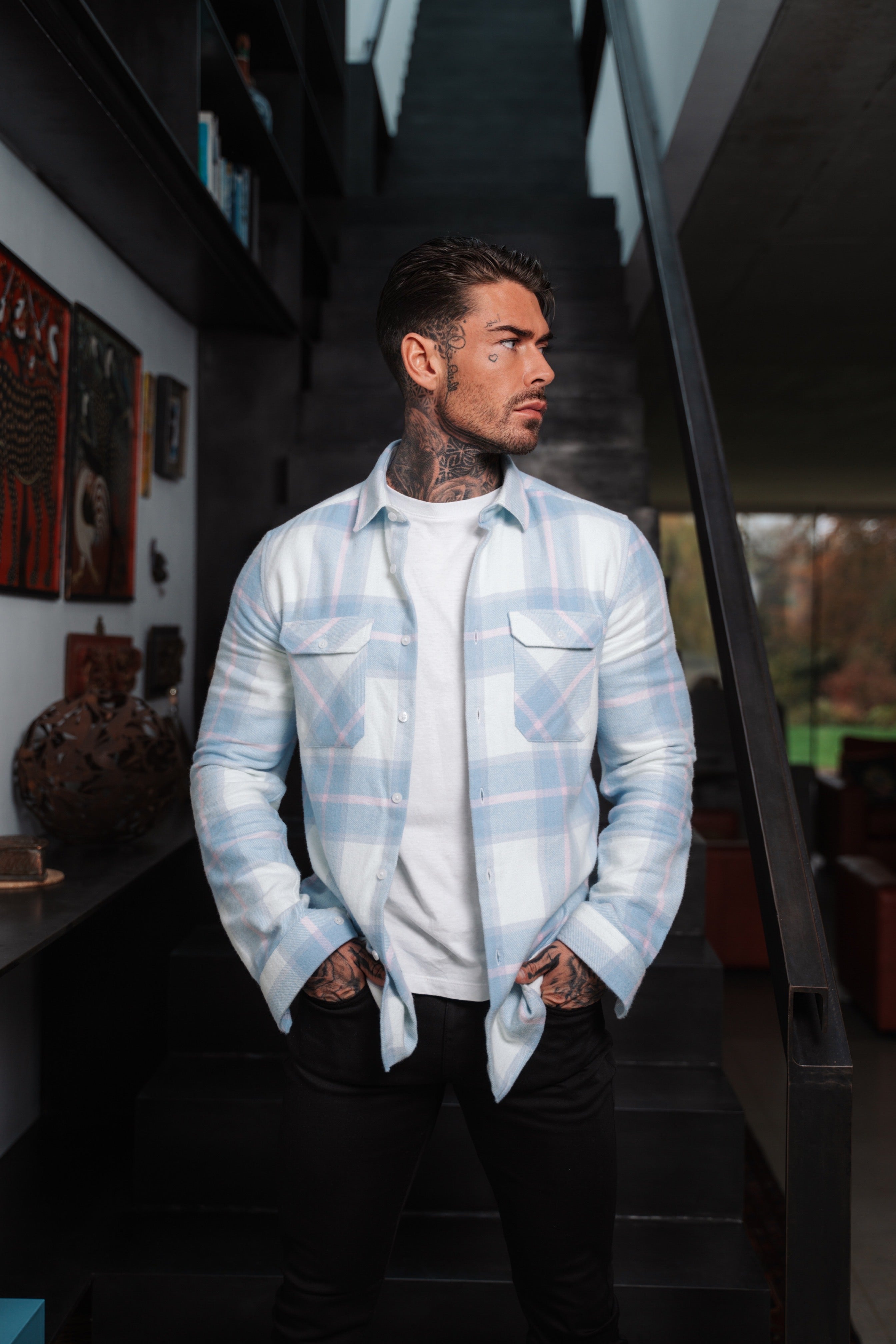 Heavy Brushed Multi Check Shacket With Double Pockets - FS1035