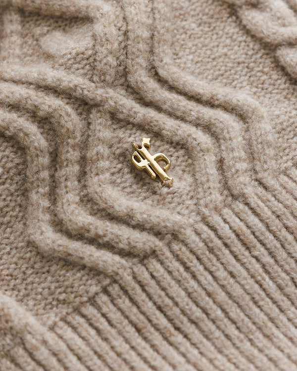 Father Sons Beige Knitted Scarf - FSN233