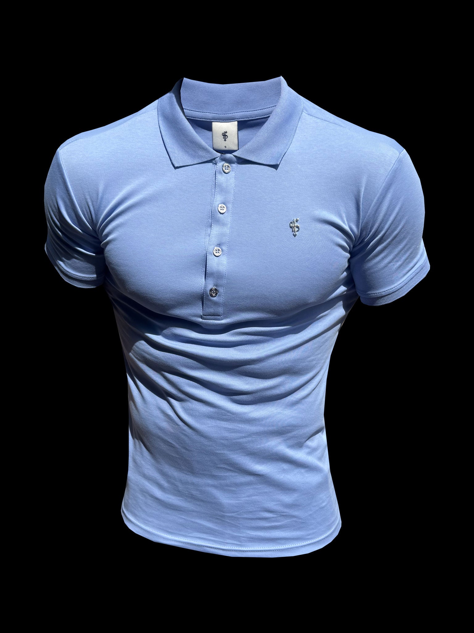 Classic Blue / Silver Pima Cotton Polo Short Sleeve  - FSH1549