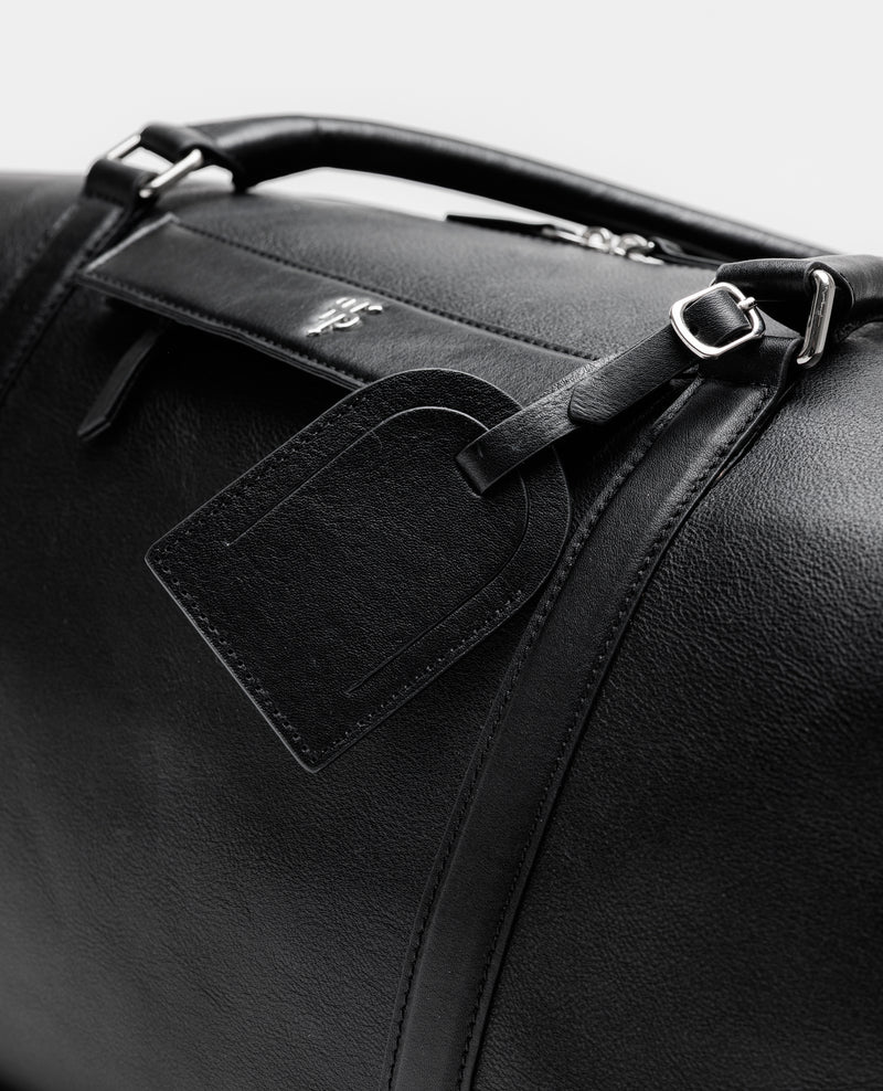 Father Sons Black Leather Holdall Bag - FSH201