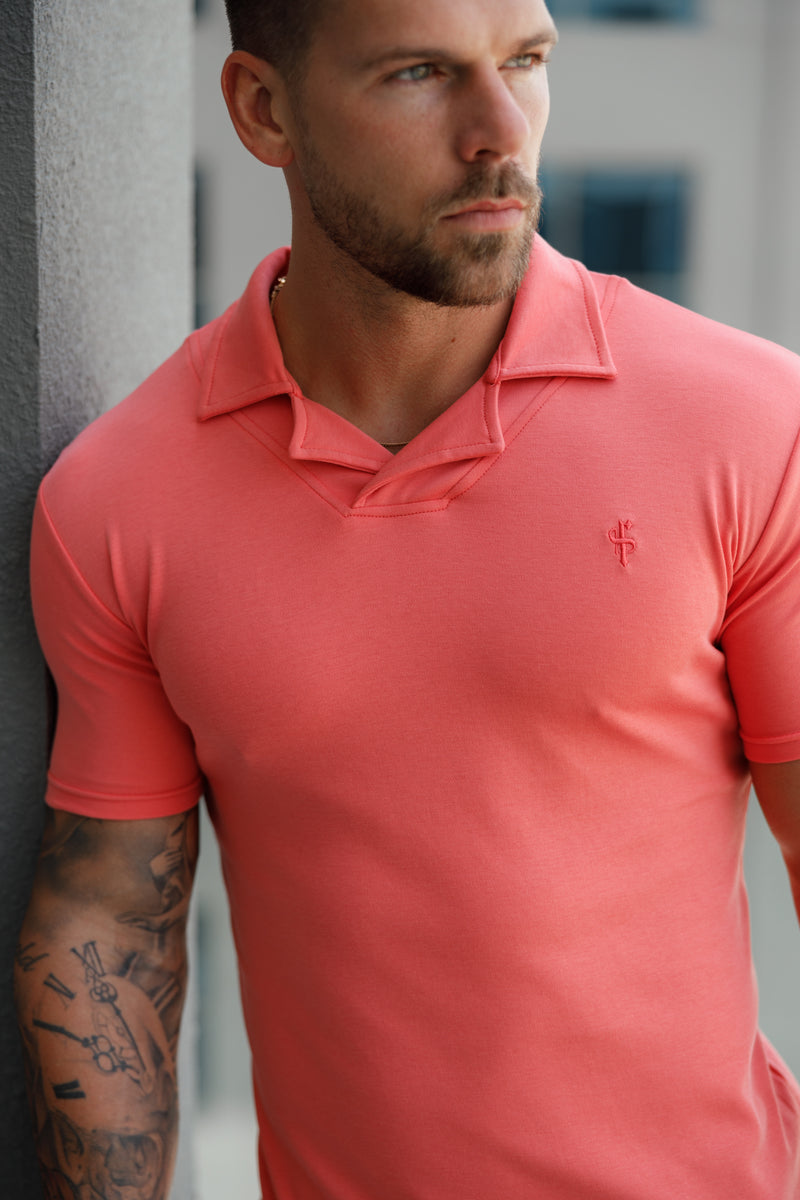 Father Sons Classic Coral Polo Shirt With Revere Collar - FSH1066