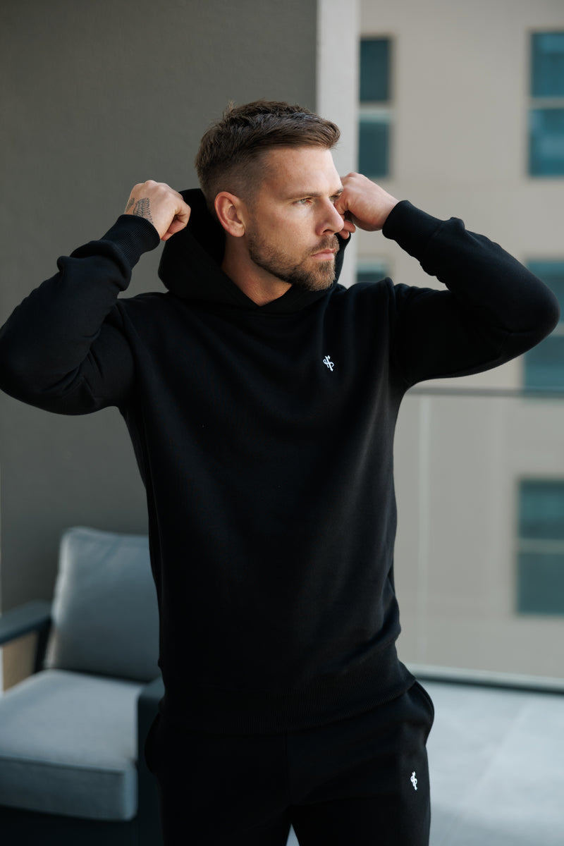 FS Plain Black Hoodie With FS Branding - FSH1189