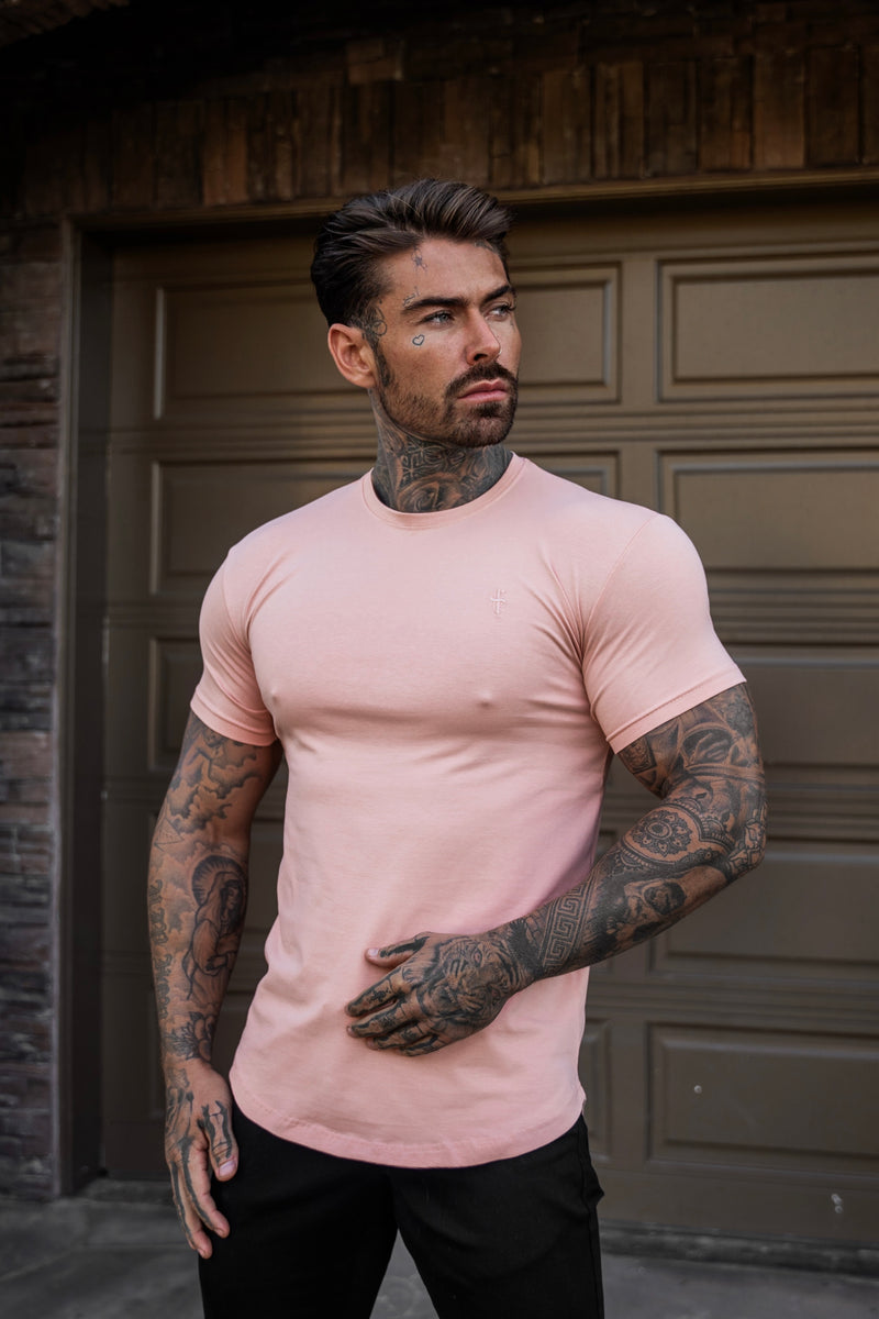 Father Sons Classic Peach Curved Hem Crew T Shirt - FSH1135 / 1155