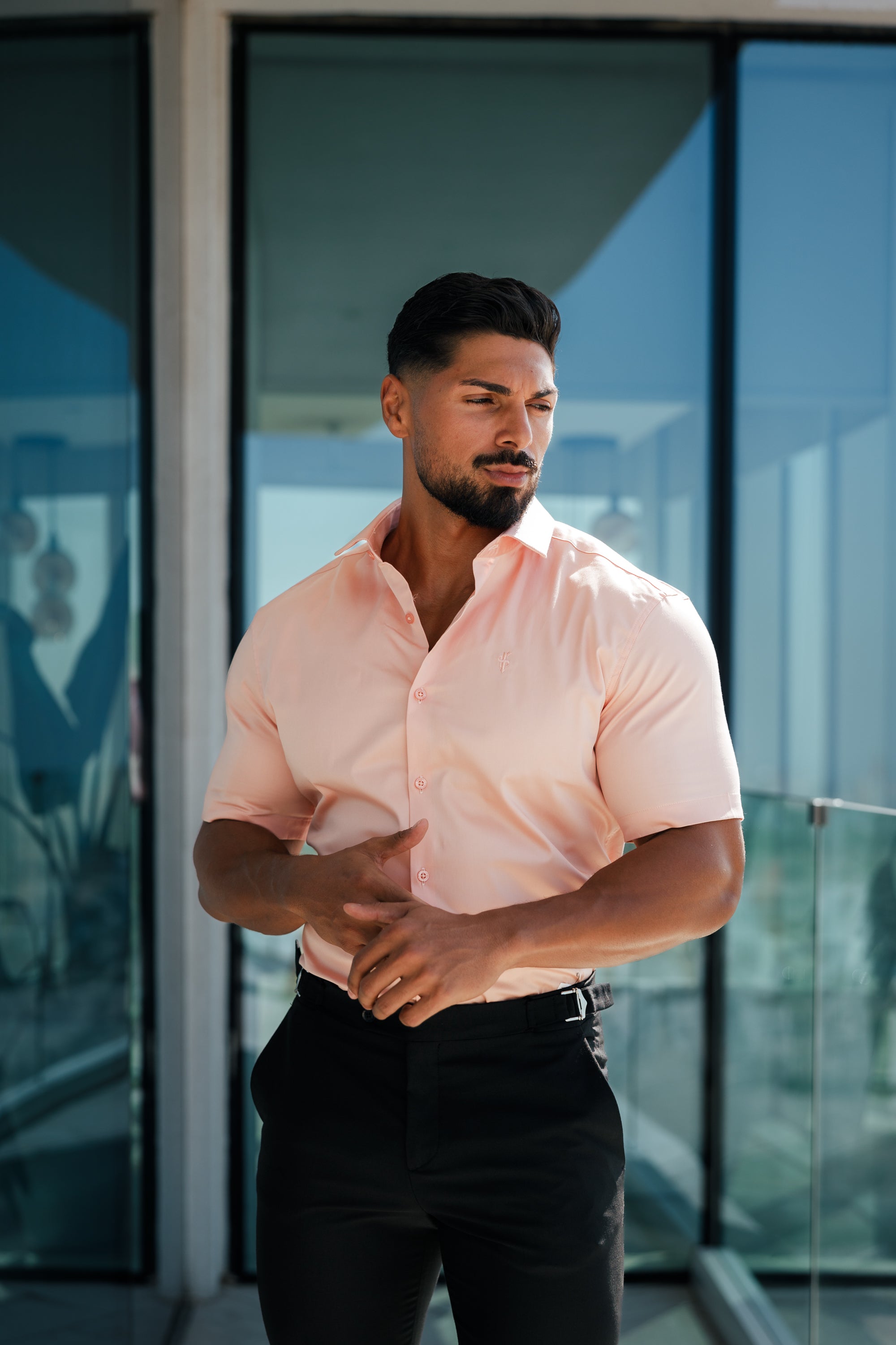 Slim Sateen Peach Short Sleeve - FS964