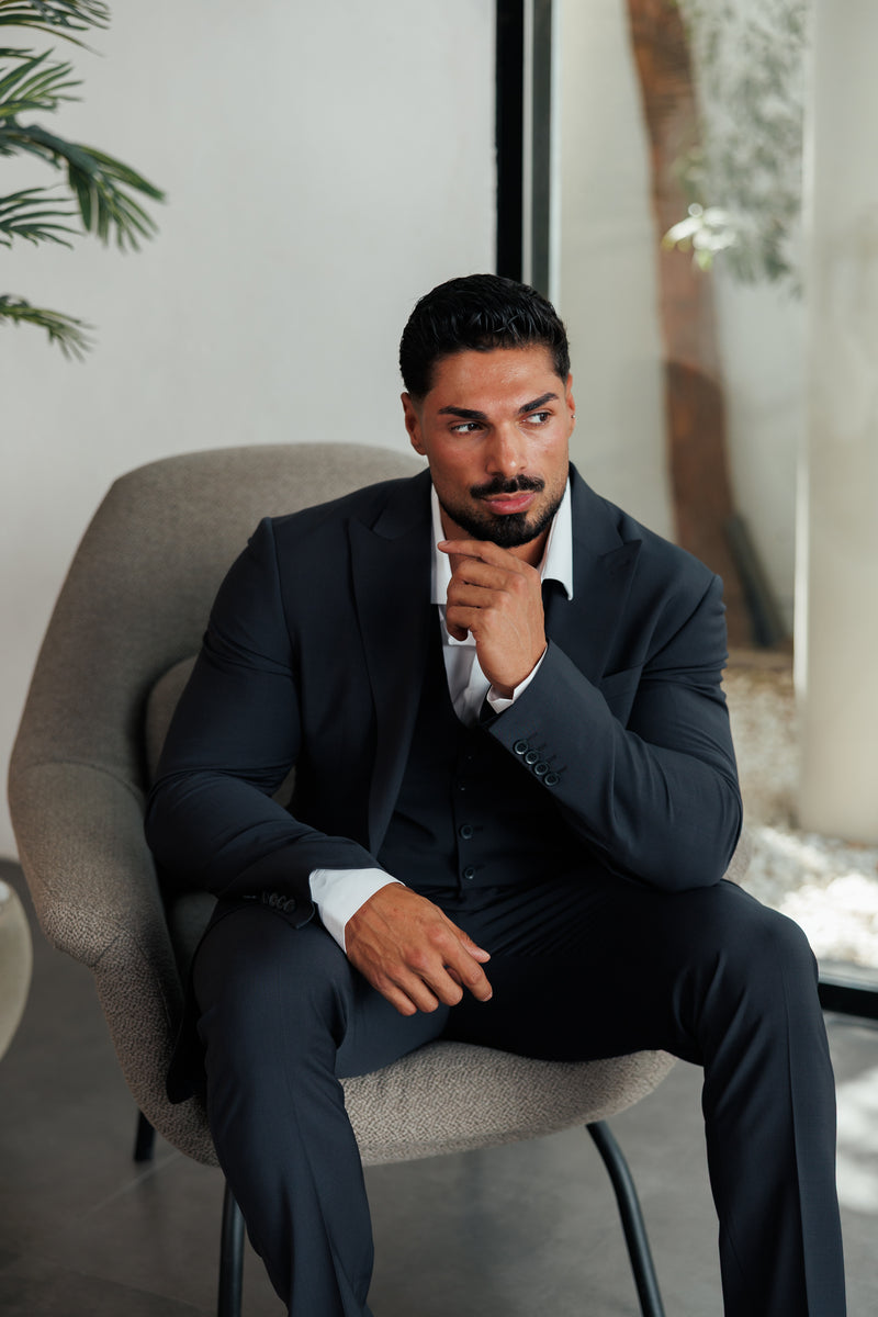 Father Sons Relaxed Formal Charcoal Stretch Trousers - FSTR023 RELAXED