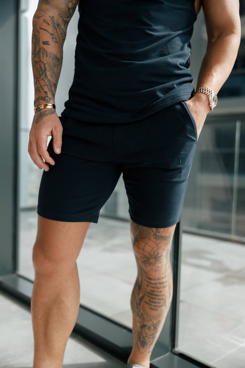 Father Sons Navy Elasticated Shorts - FSH902