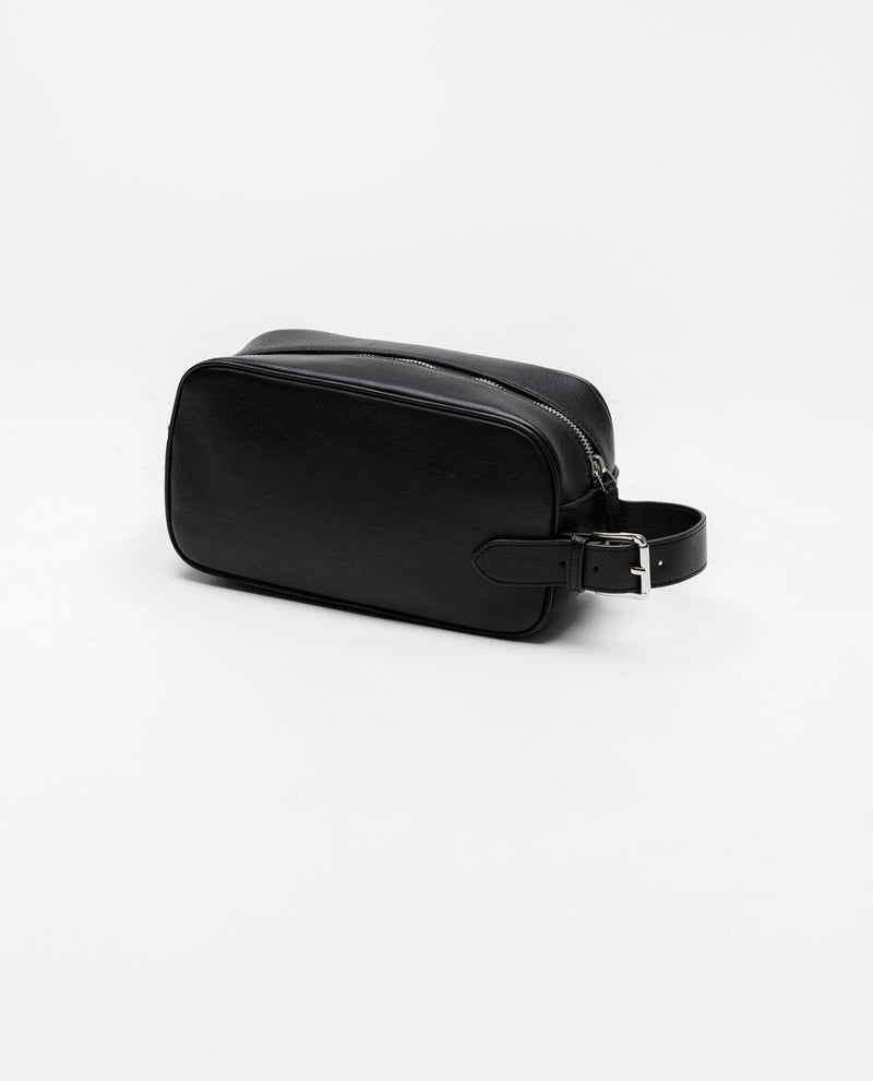 Father Sons Black Leather Wash Bag - FSH1392