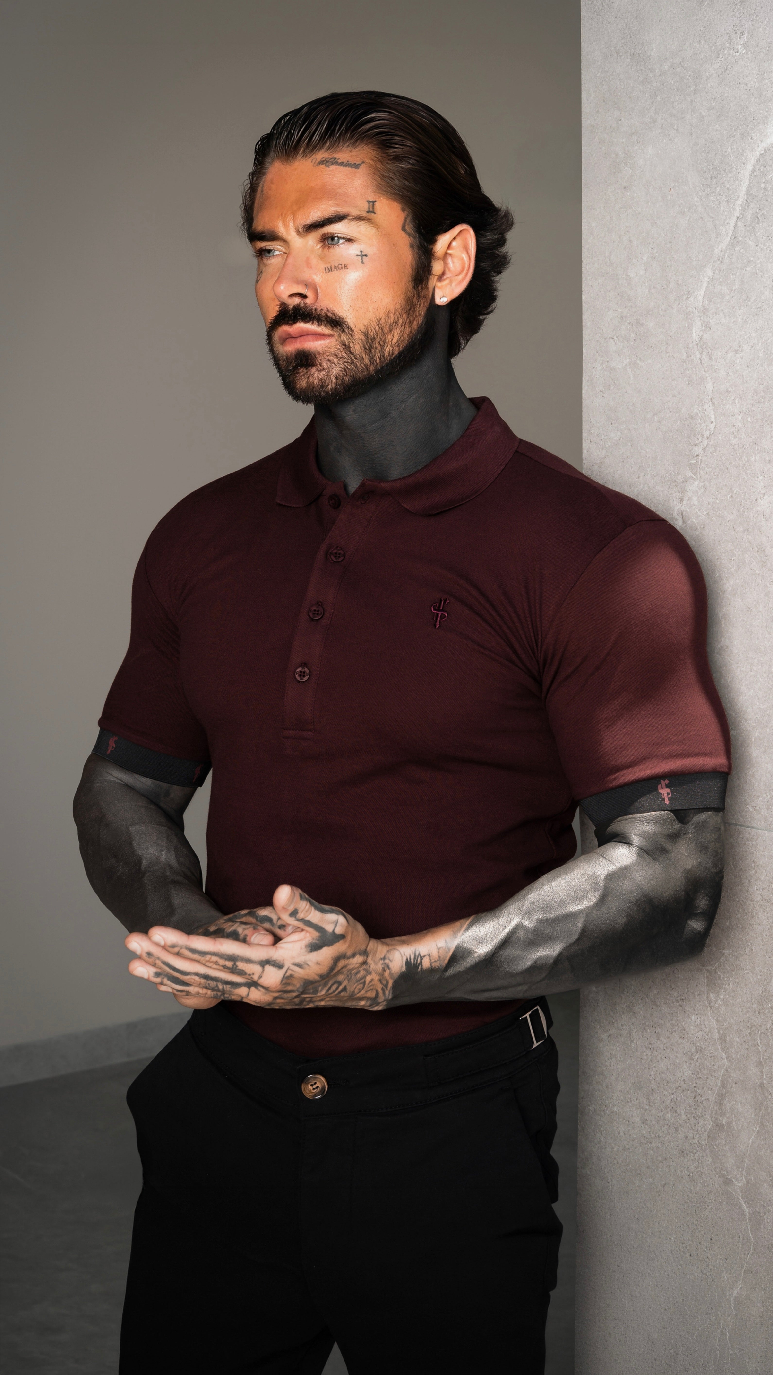 Burgundy Polo with FS Elastic Sleeve Branding - FSH1558