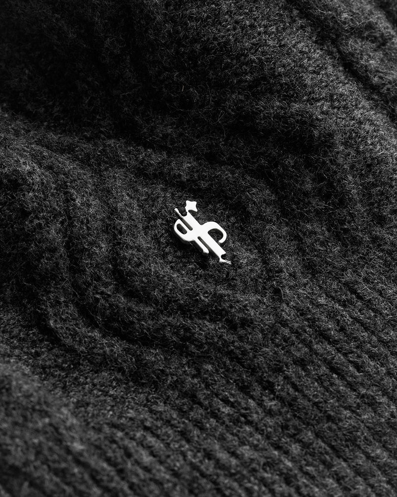 Father Sons Charcoal Knitted Scarf - FSN231