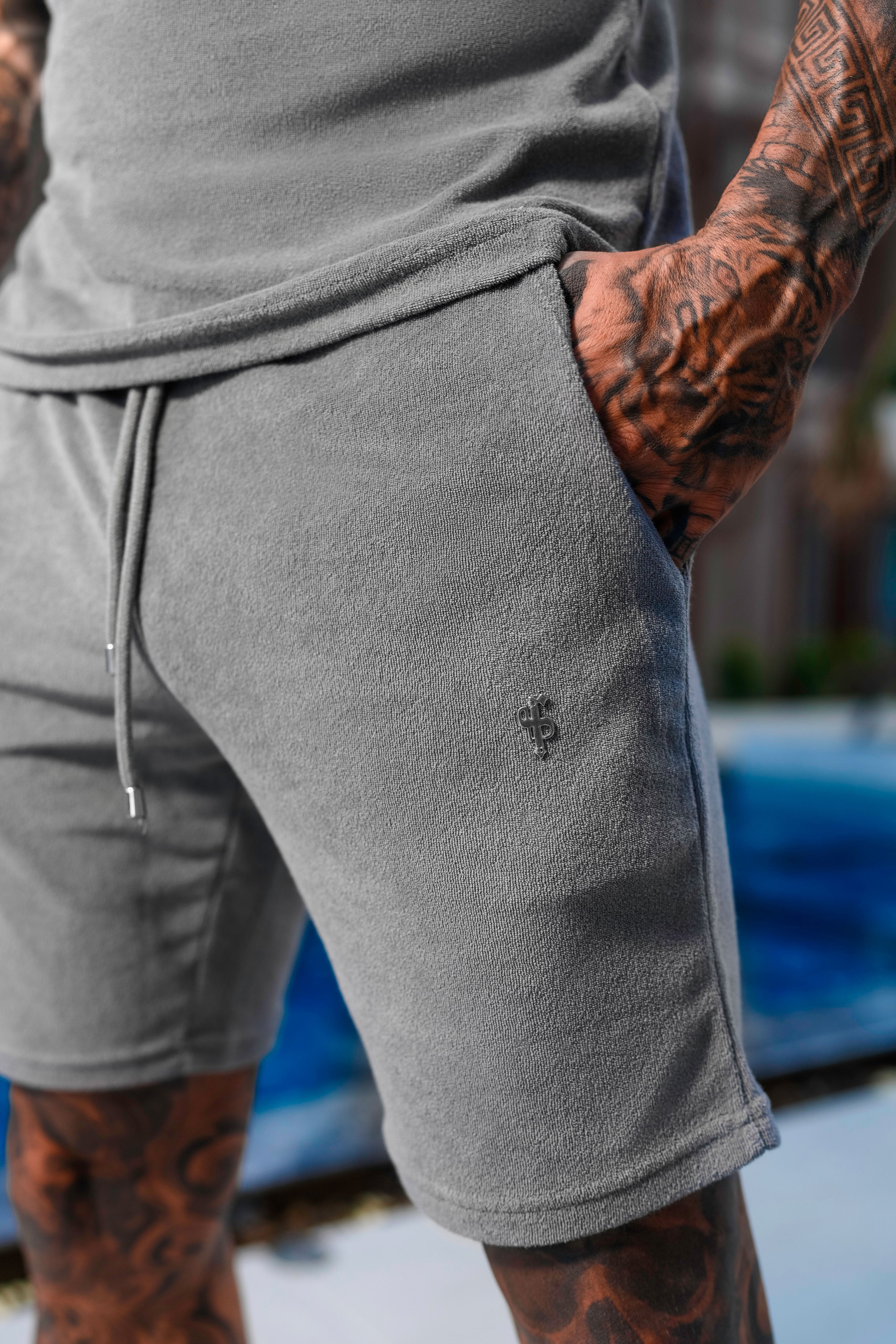 Charcoal Towelling Shorts - FSH1482
