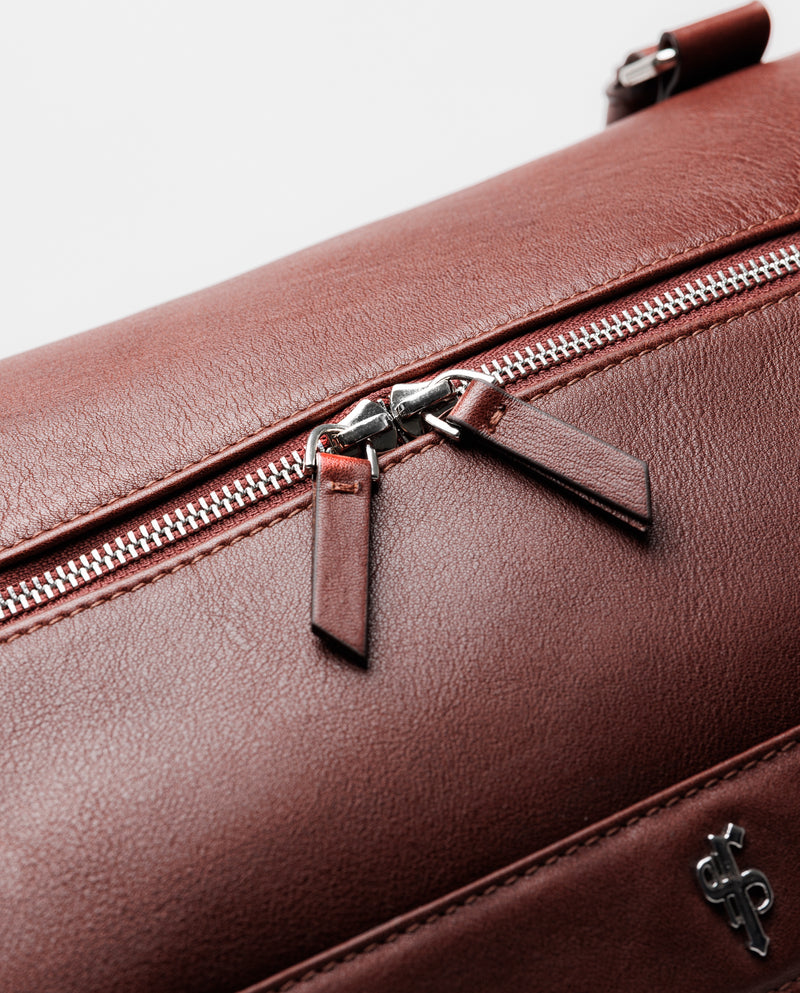 Father Sons Dark Tan Leather Holdall Bag - FSH202