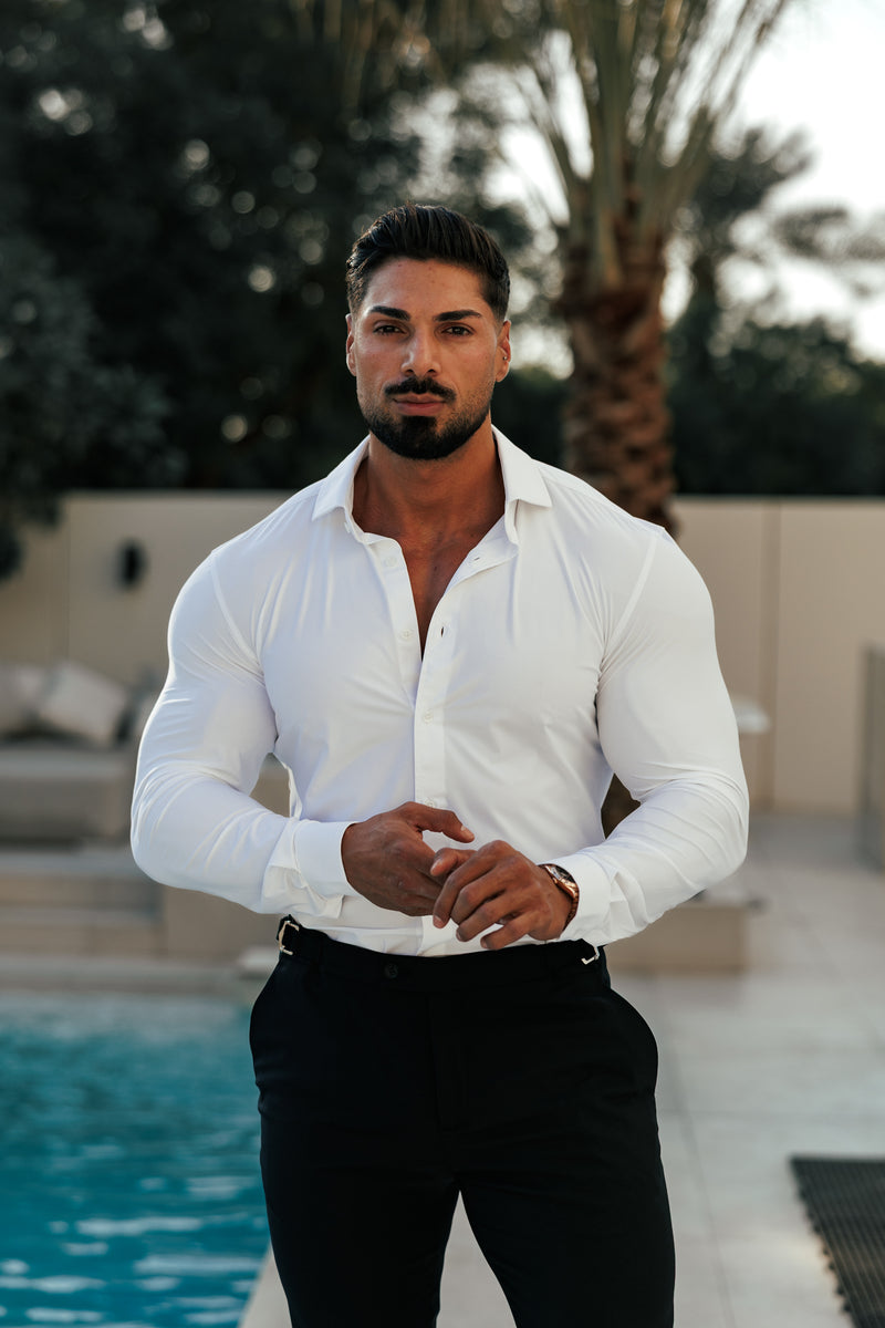 Father Sons Ultra Stretch Compression Shirt Long Sleeve White - FS1233