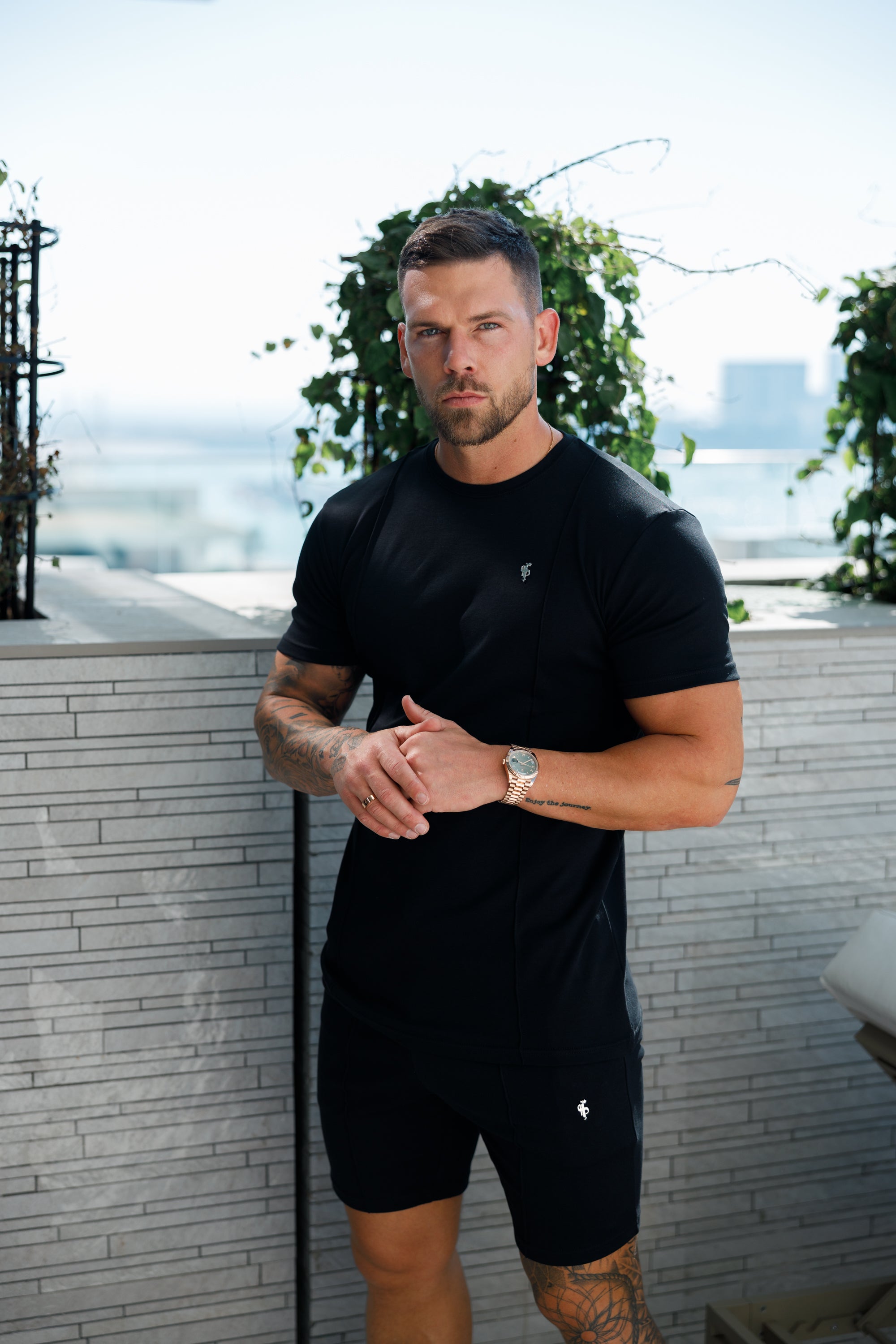 Black / Silver Elasticated Drawstring Pintuck Shorts - FSH1052