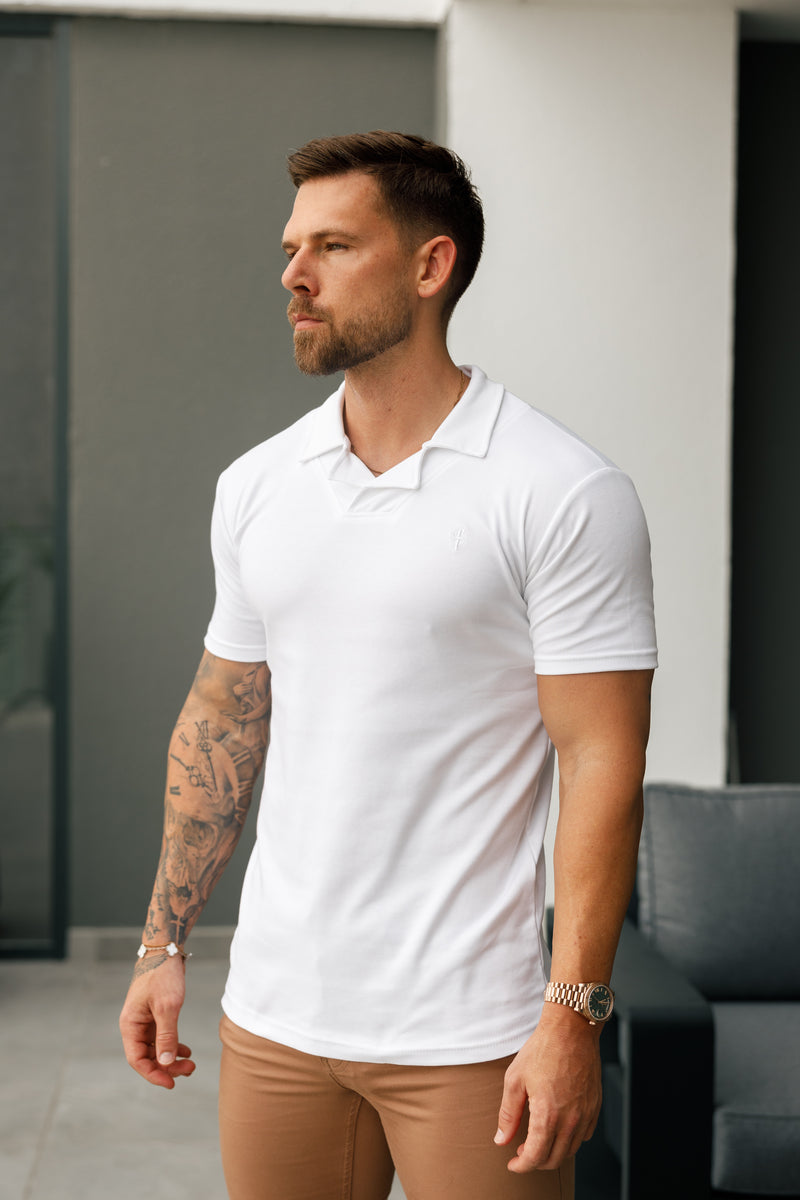 FS Classic Polo With Revere Collar White - FSH1119