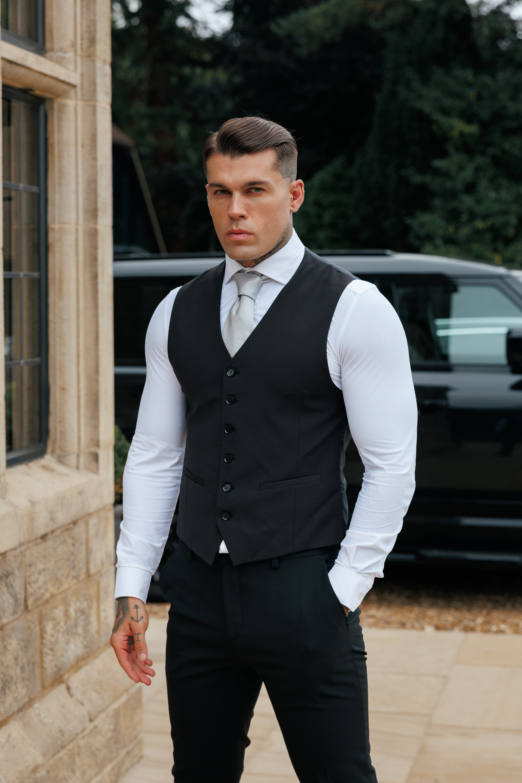 Slim Formal Waistcoat Black - FSW010