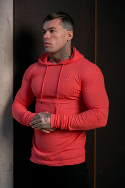 Father Sons Classic Coral Ribbed Knit Hoodie Jumper - FSH909